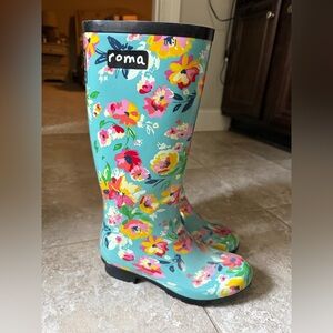 Roma Vibrant Floral Rain Boots